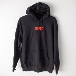 AC/DC Cozy‎ Fleece Studded AC/DC Hooded Sweatshirt Vinyl Icons Large